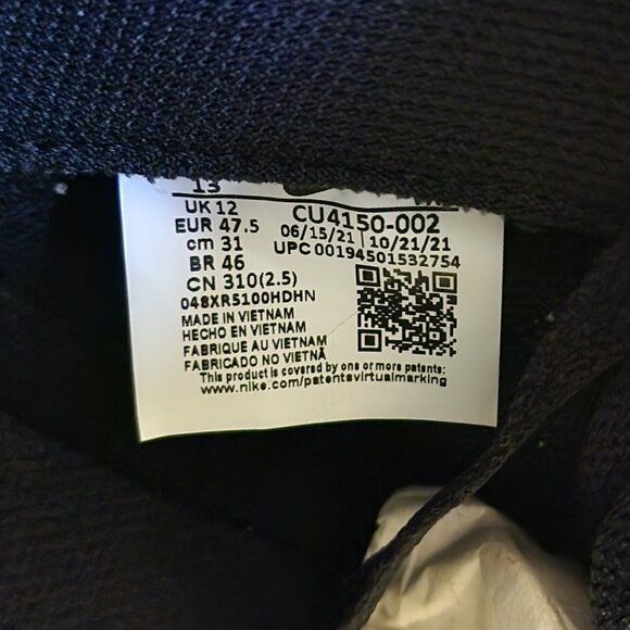 Nike Men's Court Legacy Color 'Black White' Training Gymnastics Size US 13 - Picture 13 of 13